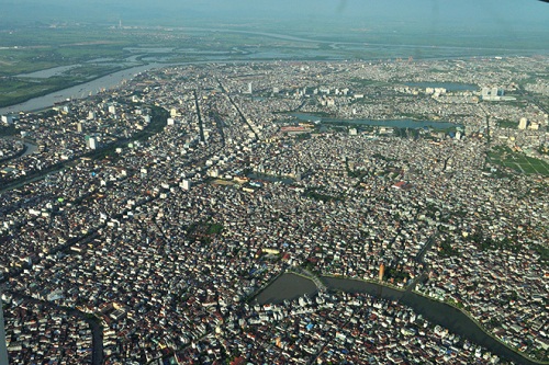 Hai Phong ville de vue en haut